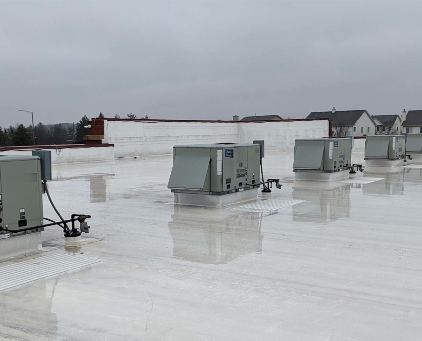 HVAC systems on commercial flat roofs